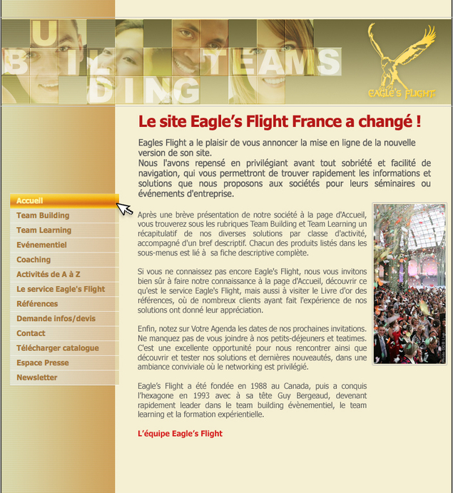 Le site Eagle's Flight France a changé